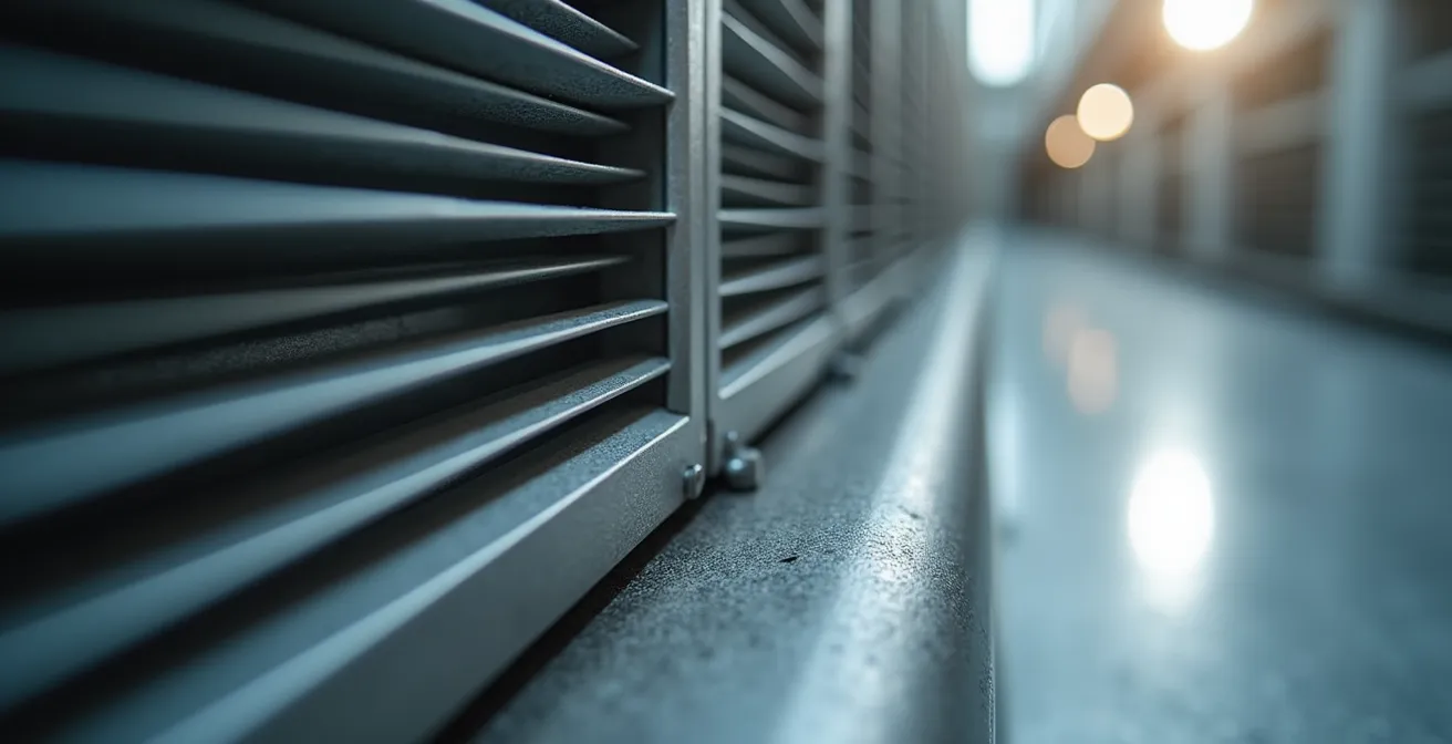 Close-up of clean HVAC vents showing pristine metal surfaces